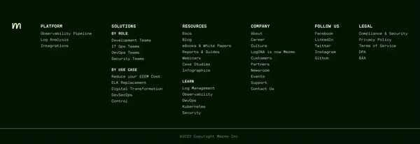 Observability Data Pipeline & Log Analysis Solutions | Mezmo - Landing design inspiration