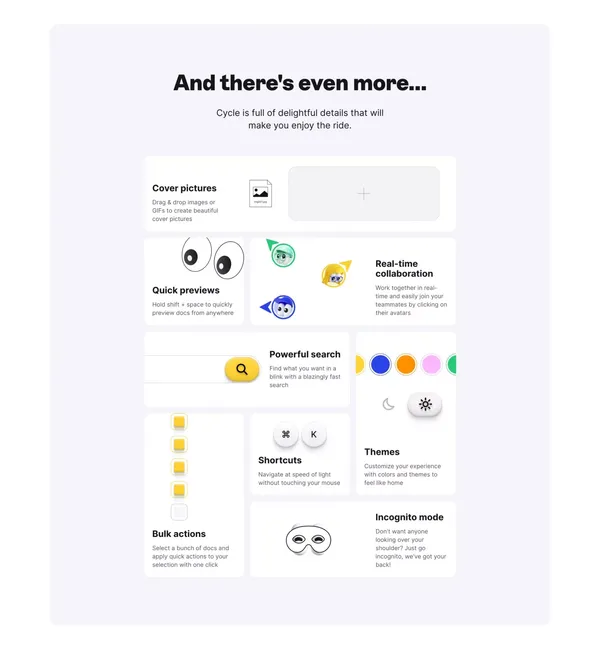Cycle | Where product folks get stuff done - Landing design inspiration