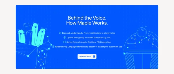 Maple | Voice AI That Answers Calls & Takes Orders for Restaurants - Landing design inspiration