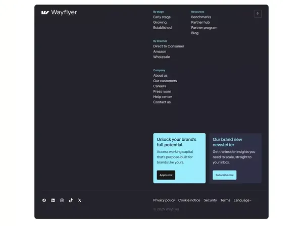eCommerce, Amazon & Wholesale Funding | $5K-$20M | Wayflyer - Landing design inspiration