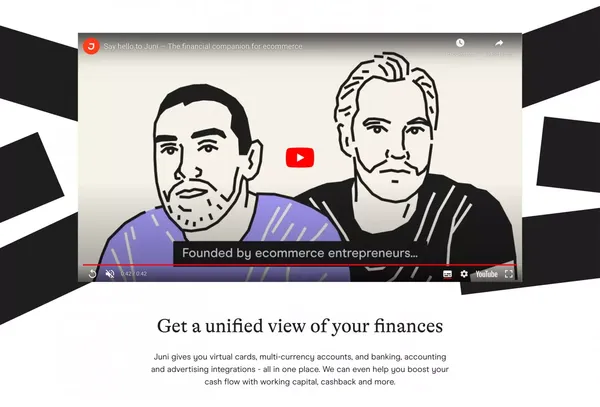 Juni | FinTech - Financial Services for Ecommerce Businesses - Landing design inspiration