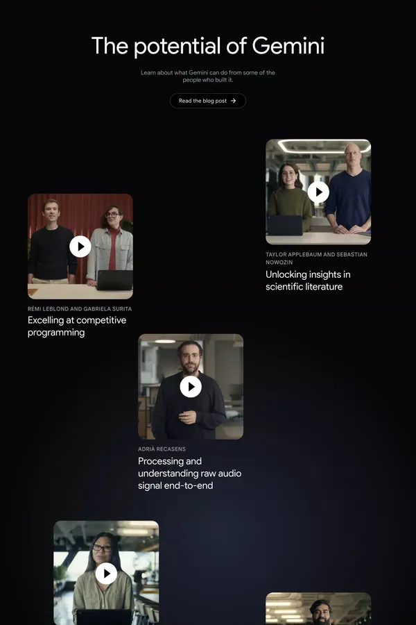 Gemini - Google DeepMind - Landing design inspiration