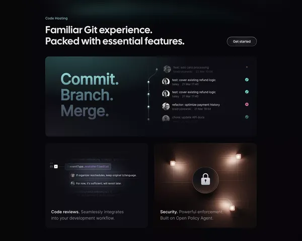 Gitness: Open-Source Code Hosting & CI/CD Pipeline Engine - Landing design inspiration