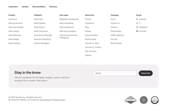 Secoda - The AI platform for data and analytics - Landing design inspiration