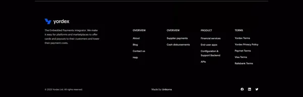 Yordex | Embedded payments - Landing design inspiration