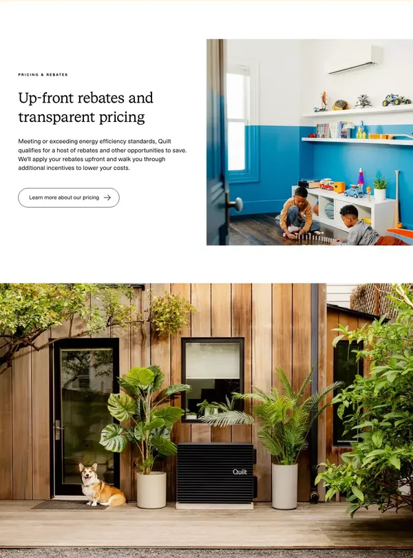 Quilt – The smartest way to heat and cool your home - Landing design inspiration