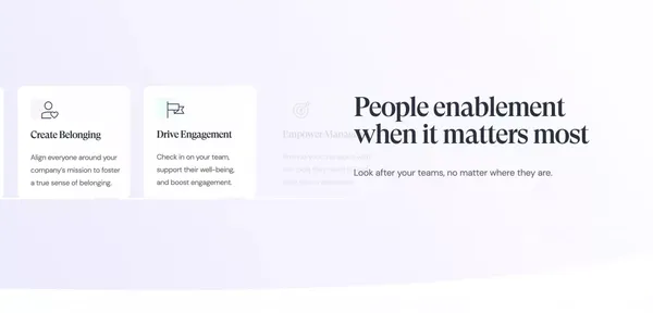 Leapsome: People Enablement Platform - Landing design inspiration