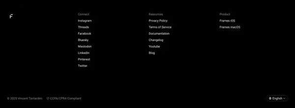 Frames: Film Photography App, Notebook & Analog Metadata - Landing design inspiration
