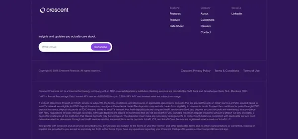 Crescent: High interest business banking with maximum protection - Landing design inspiration