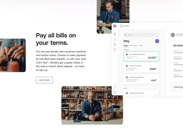 Pay & Get Paid: Easy Bill Paying Service for Businesses | Melio - Landing design inspiration