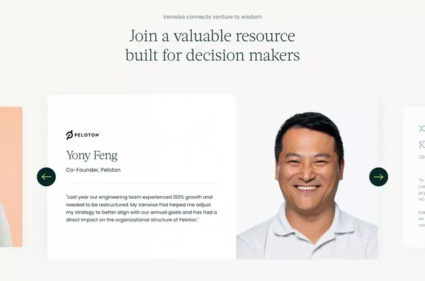 Venwise | Where the C-suite connects for advice - Landing design inspiration