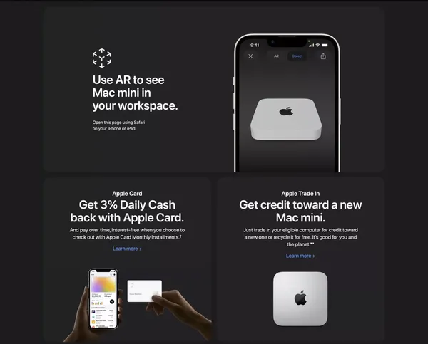 Mac mini - Apple - Landing design inspiration