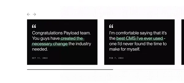Payload CMS | Node & React TypeScript Headless CMS - Landing design inspiration