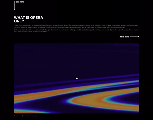 Opera One | Browsing reinvented | Opera - Landing design inspiration