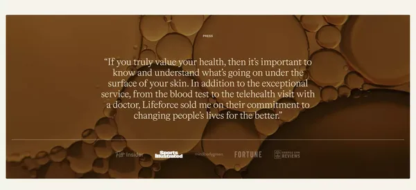 Lifeforce: Your Longevity Partner - Landing design inspiration