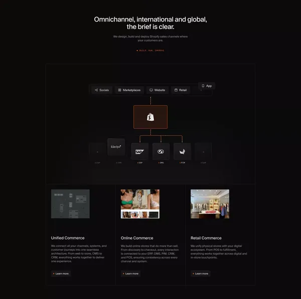 Unlikely – Full-service partner for building  unified commerce - Landing design inspiration