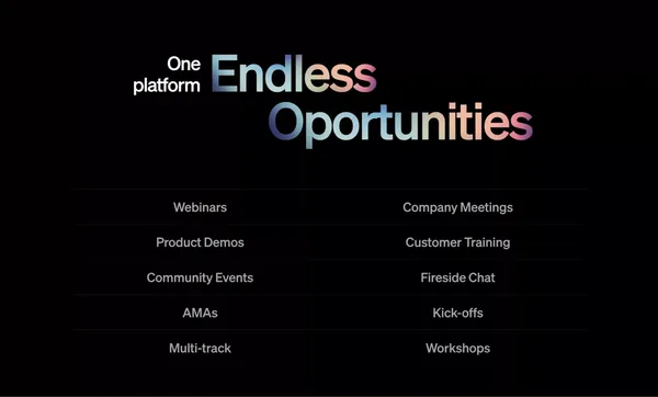 Webinar platform for virtual events and company meetings | Welcome - Landing design inspiration
