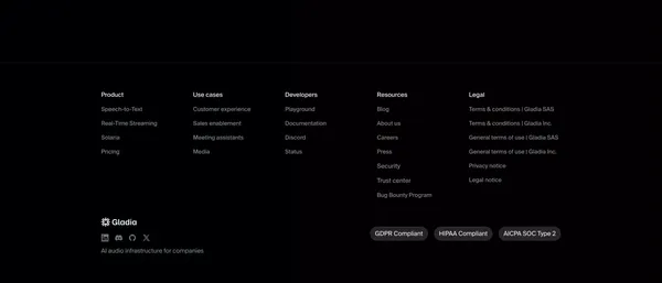 Gladia | Audio Transcription API - Landing design inspiration