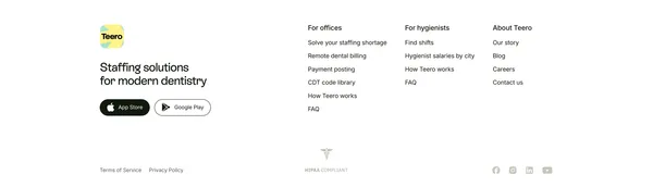 Dental staffing made simple | Teero - Landing design inspiration