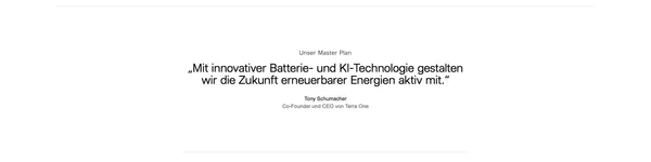 Terra One – Innovative Batteriespeicherlösungen für eine nachhaltige Zukunft - Landing design inspiration