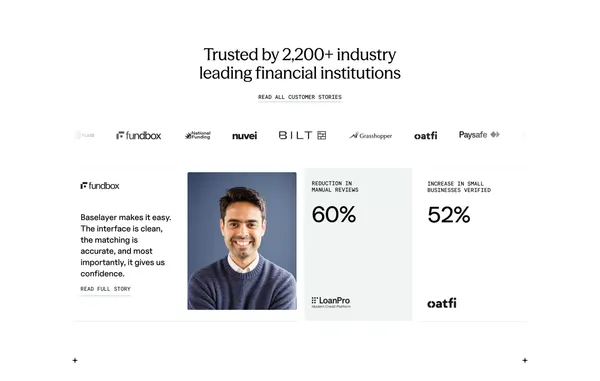 Baselayer: Business Identity Verification, Risk, & Fraud - Landing design inspiration