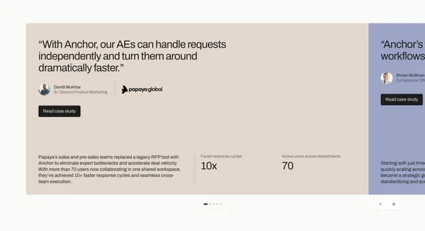 AI-Native RFP Automation Platform | Anchor - Landing design inspiration