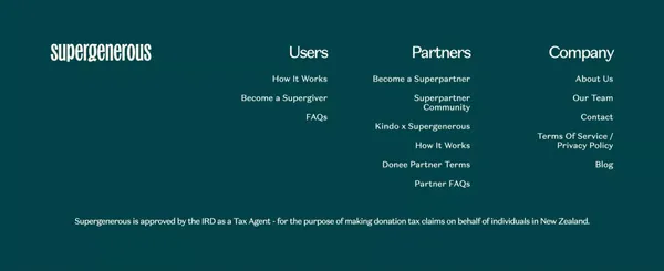 Supergenerous | Transforming The Impact Of Human Generosity - Landing design inspiration