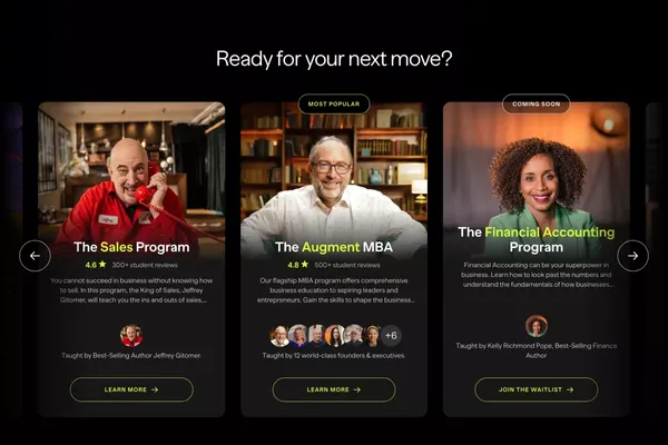 Augment.org | The Best MBA Alternative - Landing design inspiration
