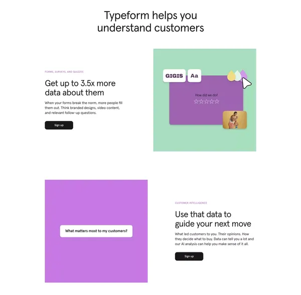 Typeform: People-Friendly Forms and Surveys - Landing design inspiration