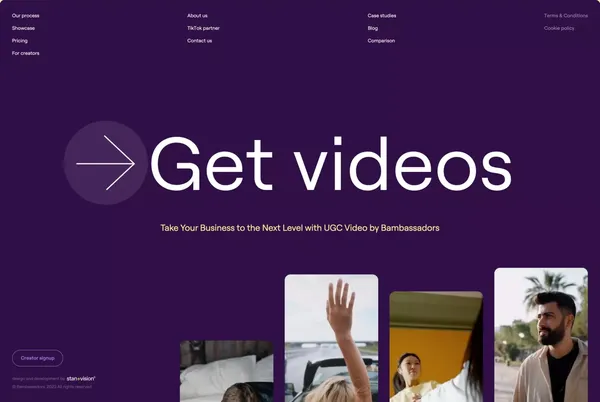 Bambassadors | UGC and Creator Marketing for D2C Brands - Landing design inspiration