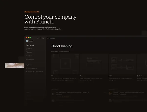 Branch — Give AI the context and skills to build better products - Landing design inspiration