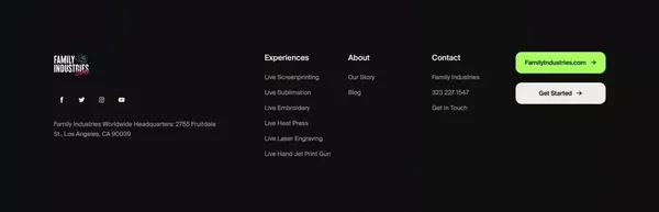 Family Industries Live - Live Printing Experts - Landing design inspiration