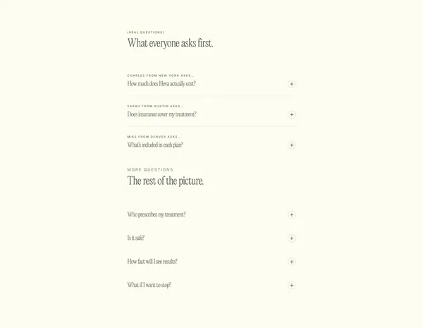 Modern Functional Medicine | Heva Health - Landing design inspiration