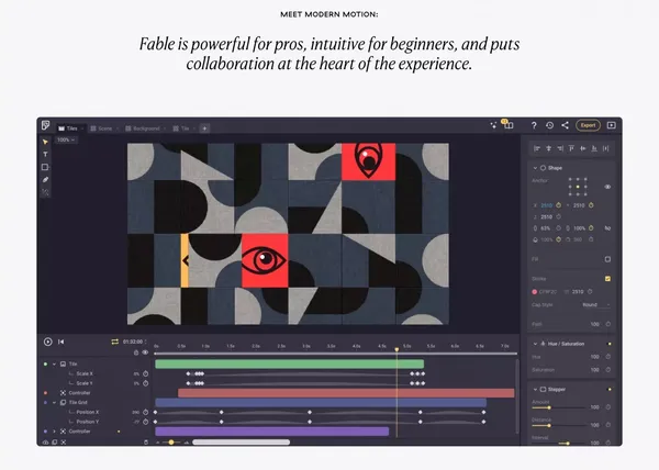 Fable – The web-based motion design platform - Landing design inspiration