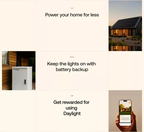 Daylight - Landing design inspiration