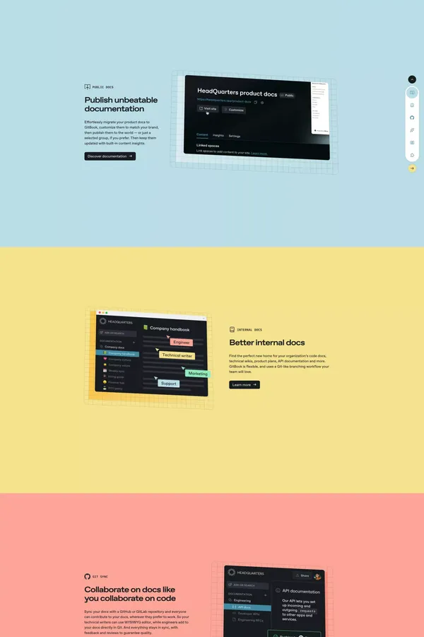 GitBook - Landing design inspiration