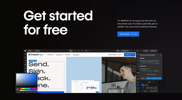 Webflow: Create a custom website | No-code website builder - Landing design inspiration