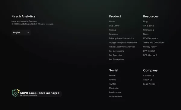 Signup – Pirsch Analytics - Landing design inspiration
