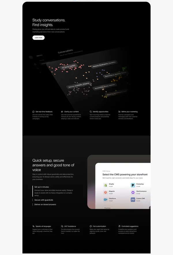 Dialog | The AI shopping agent that boosts your sales - Landing design inspiration