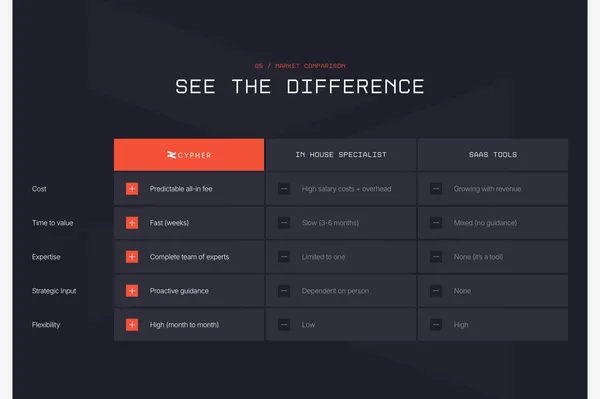 Cypher - Scaling DTC Brands with Data - Landing design inspiration