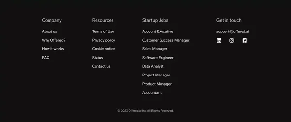 Accept an offer at a great company with ease, or it's free. - Landing design inspiration