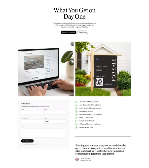 Pending.com - Landing design inspiration
