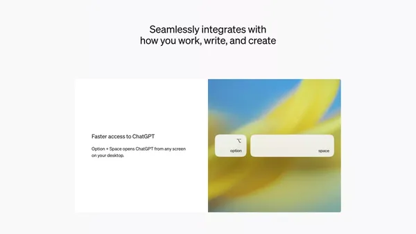 ChatGPT on your desktop - Landing design inspiration