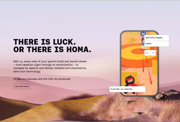 Homa | Game the system - Landing design inspiration