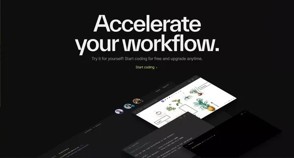 CodeSandbox: Code, Review and Deploy in Record Time - Landing design inspiration
