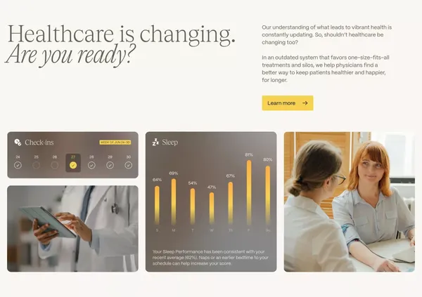 Vibrant | The better way for people and their providers - Landing design inspiration