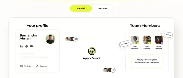 Parallel | Your direct path to hired. - Landing design inspiration