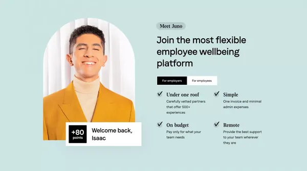 Juno | Empowering teams with flexible benefits - Landing design inspiration