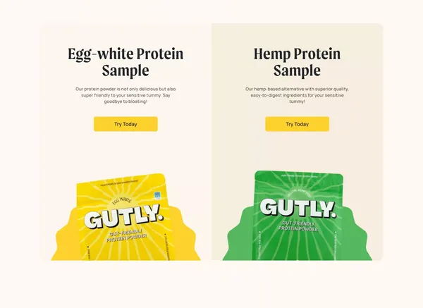 Gutly | Super friendly, to your sensitive tummy! - Landing design inspiration