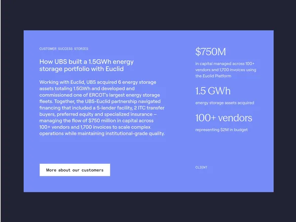 Euclid Power | Renewable energy project development solutions - Landing design inspiration